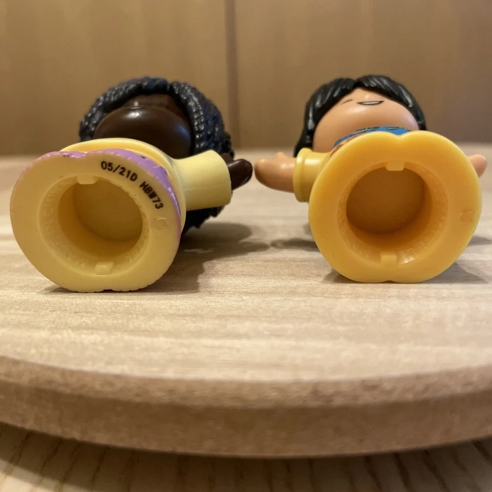 Fisher Price Little People Figures Lot 2 Female Farmer & African American Hiker